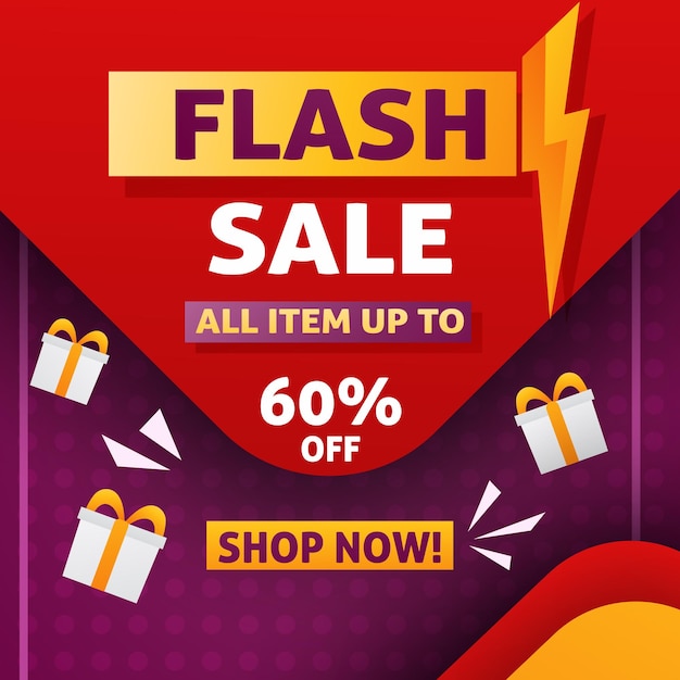 plantilla de diseño vectorial de la tienda de promoción de ventas flash
