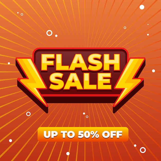 plantilla de diseño vectorial de la tienda de promoción de ventas flash