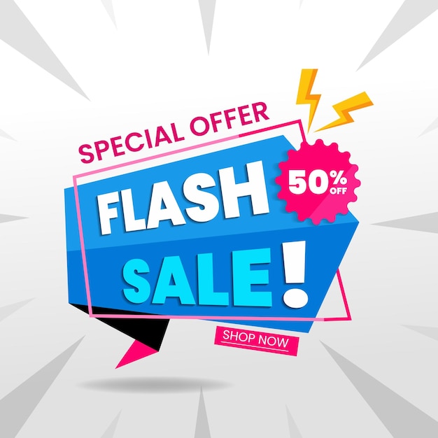 plantilla de diseño vectorial de la tienda de promoción de ventas flash
