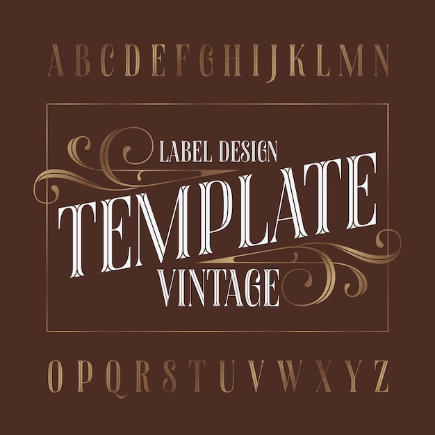 Vector plantilla de diseño vectorial con tipografía vintage