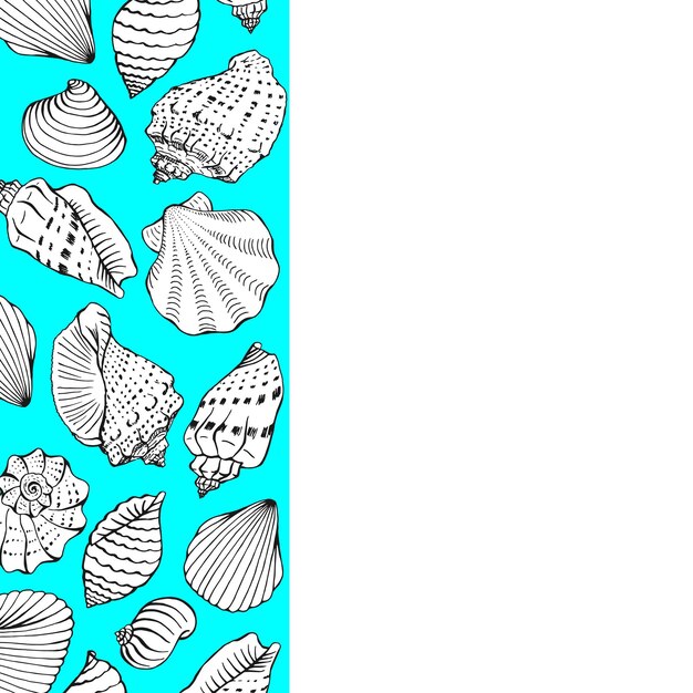 plantilla de diseño de venta de verano con conchas marinas Diseño para pancartas publicitarias folletos y folletos