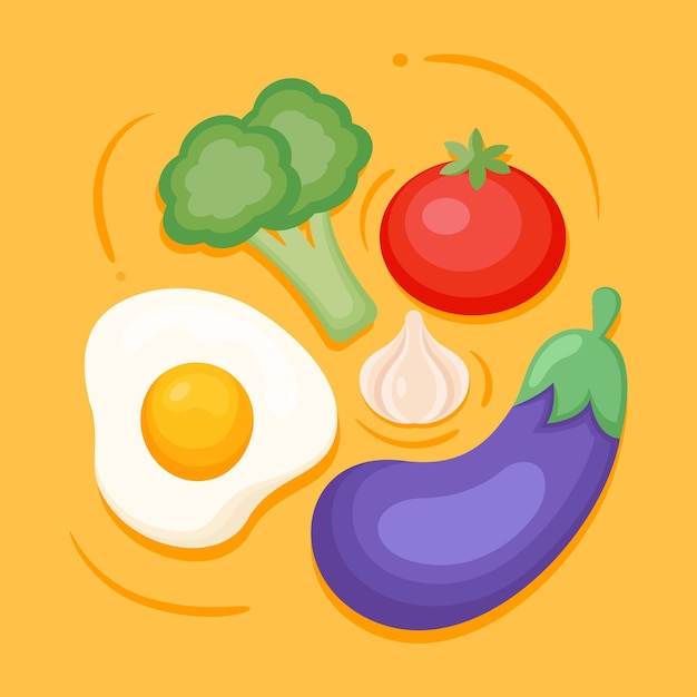 Plantilla de diseño de verduras y alimentos saludables
