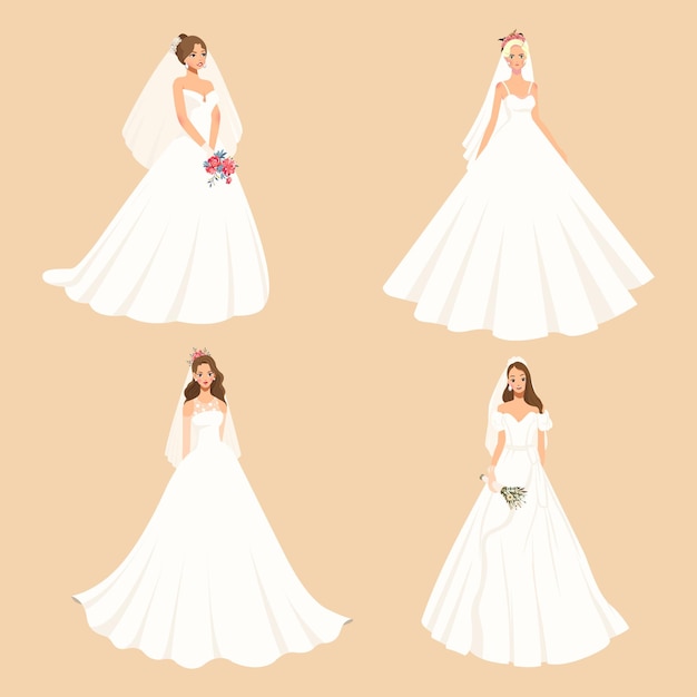 plantilla de diseño de vestido de novia