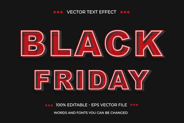 plantilla de diseño de viernes negro de efecto de texto editable