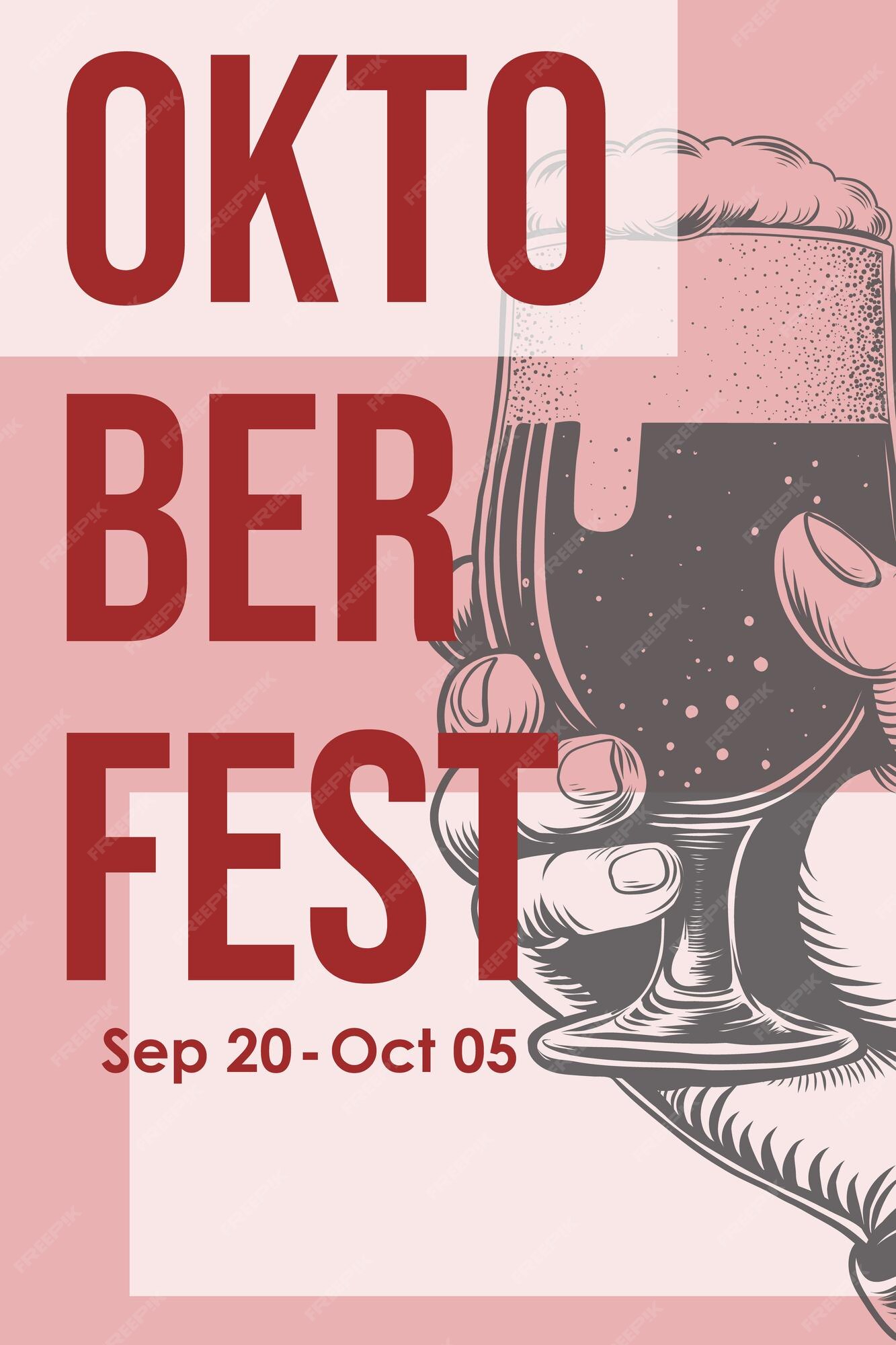 Plantilla de diseño vintage para el festival de cerveza bávaro Oktoberfest Munich 2025 diseño de