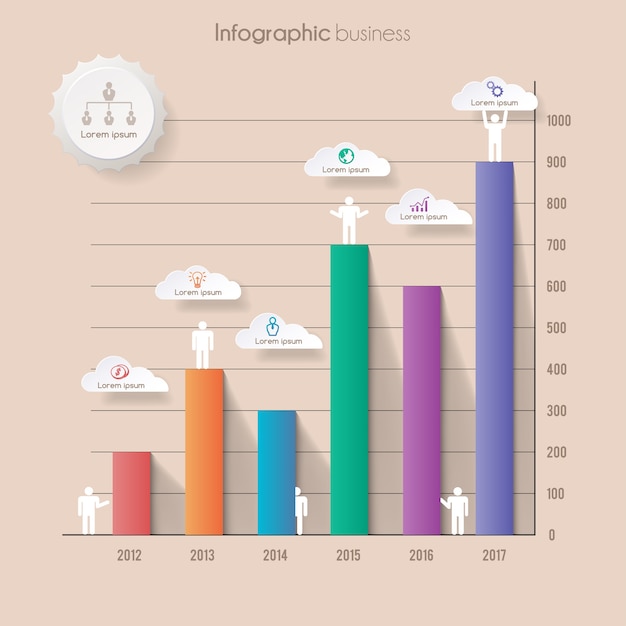 Plantilla de diseño vintage Vector infografía timeline