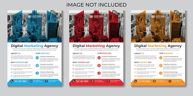 Plantilla de diseño de volante de agencia de marketing digital moderna corporativa