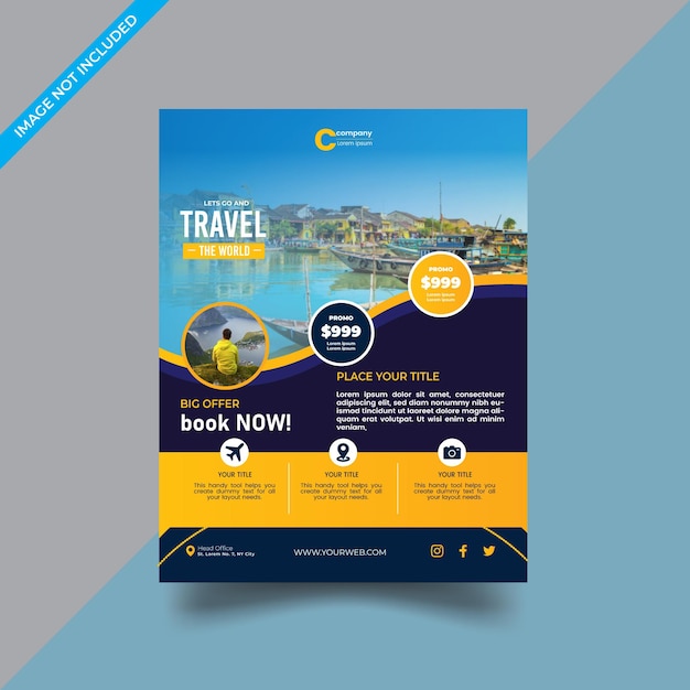 Plantilla de diseño de volante de agencia de viajes o turismo