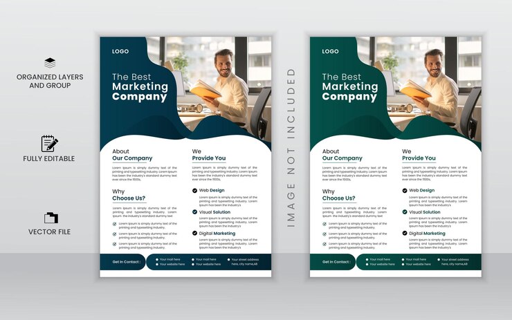 plantilla de diseño de volante corporativo moderno de vector