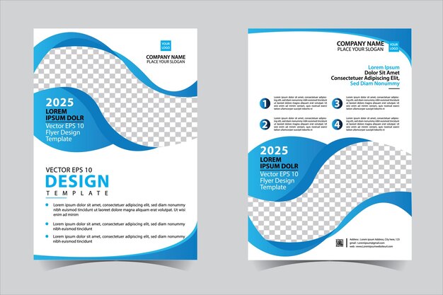 Plantilla de diseño de volante de folleto de informe anual de negocios de desenfoque vector presentación de portada de folleto