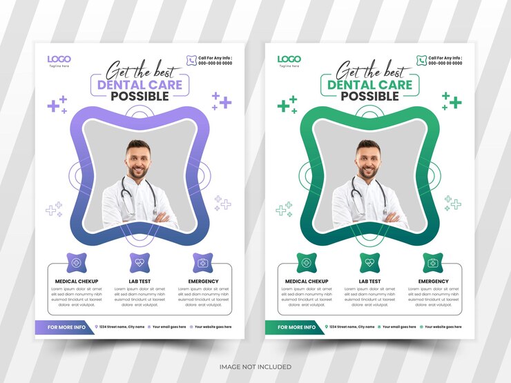 plantilla de diseño de volante médico creativo Ilustración vectorial