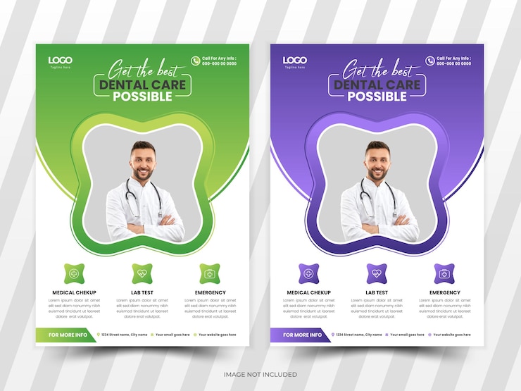 plantilla de diseño de volante médico creativo Ilustración vectorial