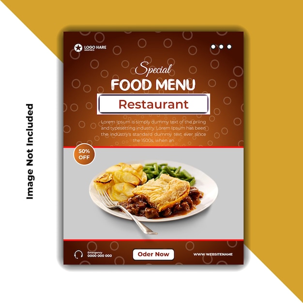 Plantilla de diseño de volante de menú de comida