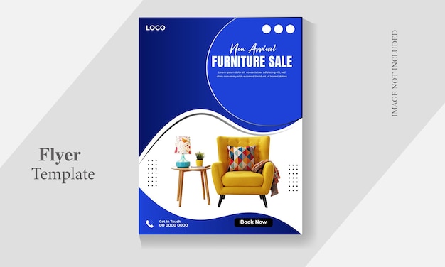 Plantilla de diseño de volante de muebles planos de vector libre