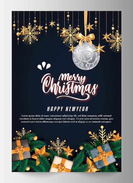 plantilla de diseño de volante de Navidad