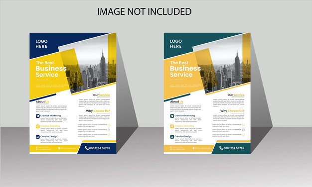 Plantilla de diseño de volante de negocios corporativos conjunto de 2 colores