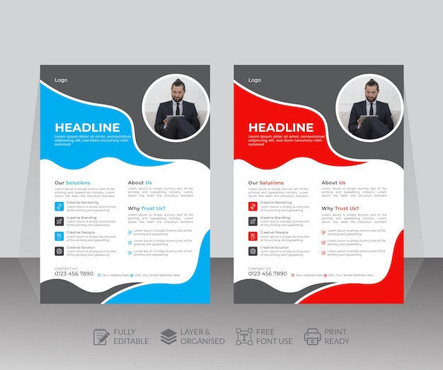 plantilla de diseño de volante de negocios creativo corporativo