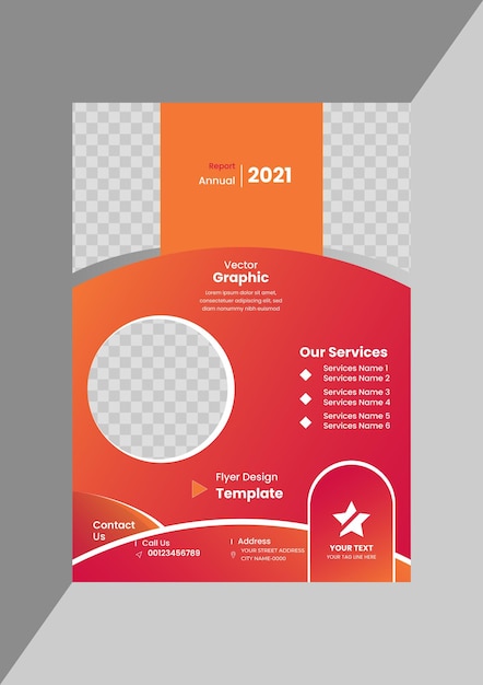Vector plantilla de diseño de volante de negocios de empresa creativa roja y naranja