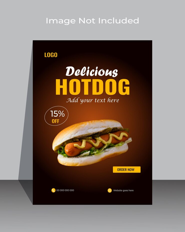Plantilla de diseño de volante de perritos calientes