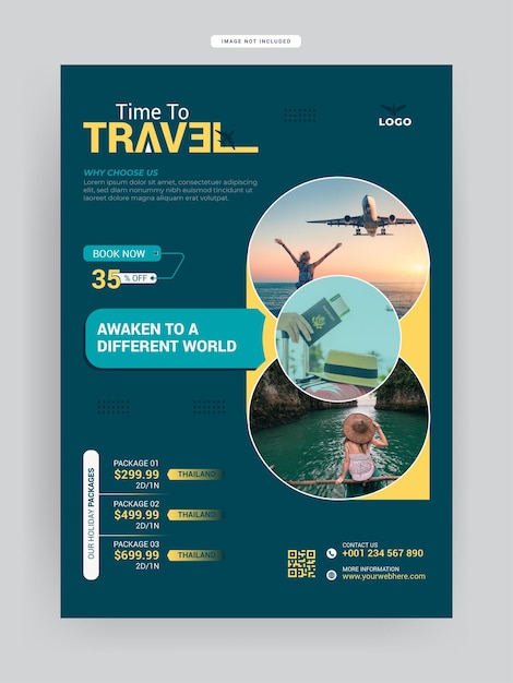 Plantilla de diseño de volante de viaje