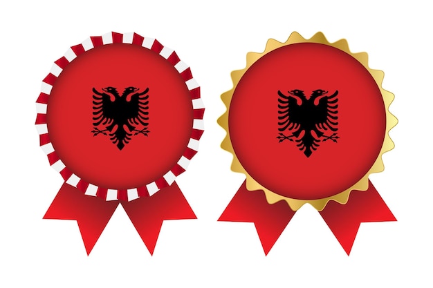 Plantilla de diseños de conjuntos de medallas vectoriales de albania