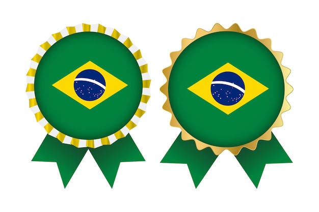 Plantilla de diseños de conjuntos de medallas vectoriales de brasil