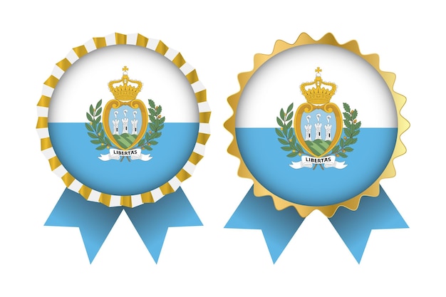 Plantilla de diseños de conjuntos de medallas vectoriales de San Marino