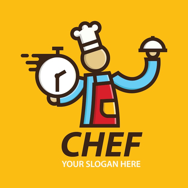 Plantilla de diseños de entrega de logotipo de fast chef