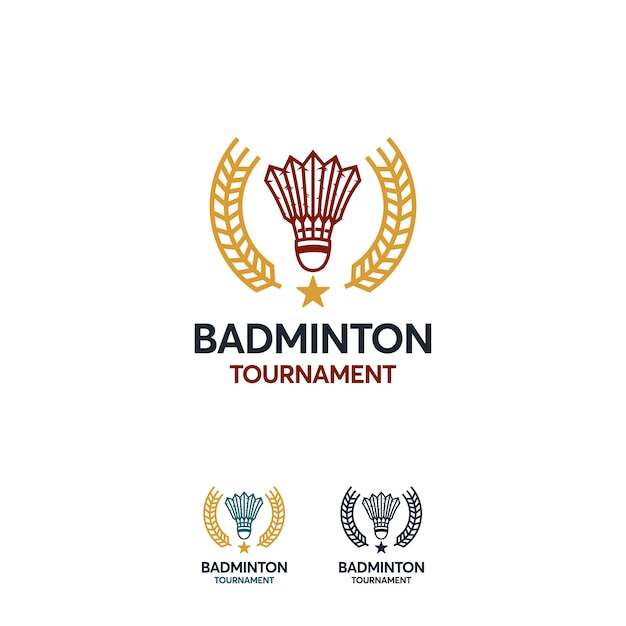 Plantilla de diseños de logo de badminton sport