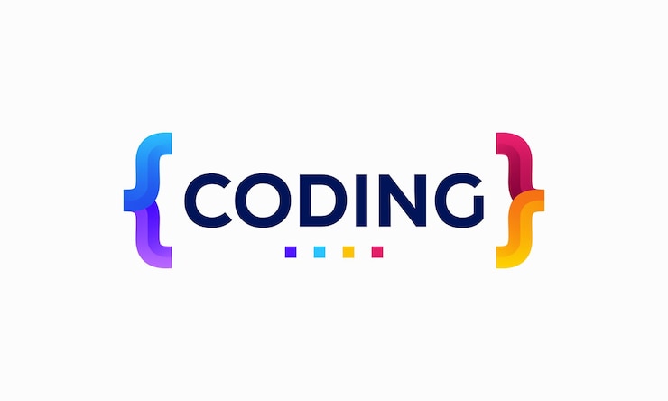 Vector plantilla de diseños de logotipo de codificación colorida logotipo de código moderno para programador