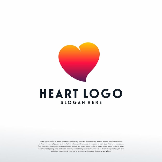 Plantilla de diseños de logotipo de corazón simple, plantilla de diseños de logotipo de amor, icono de símbolo de logotipo