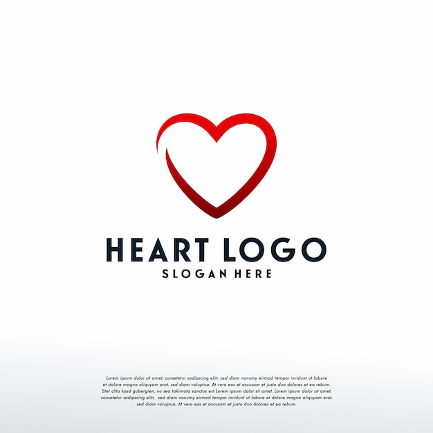 Plantilla de diseños de logotipo de corazón simple, plantilla de diseños de logotipo de amor, icono de símbolo de logotipo