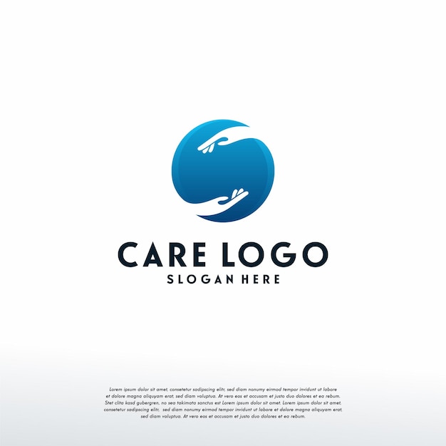 Plantilla de diseños de logotipo de cuidado de manos, símbolo de logotipo de caridad, icono de símbolo de logotipo