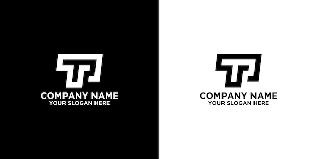 Plantilla de diseños de logotipo inicial t o p Vector Premium