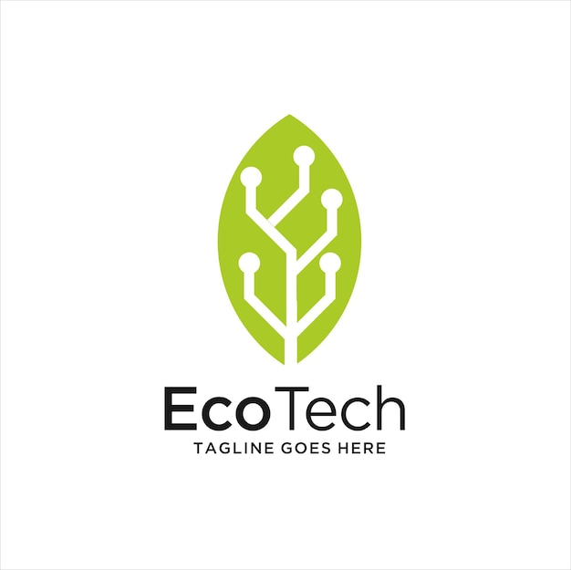 Plantilla de diseños de logotipo de tecnología verde símbolo de logotipo de tecnología creativa