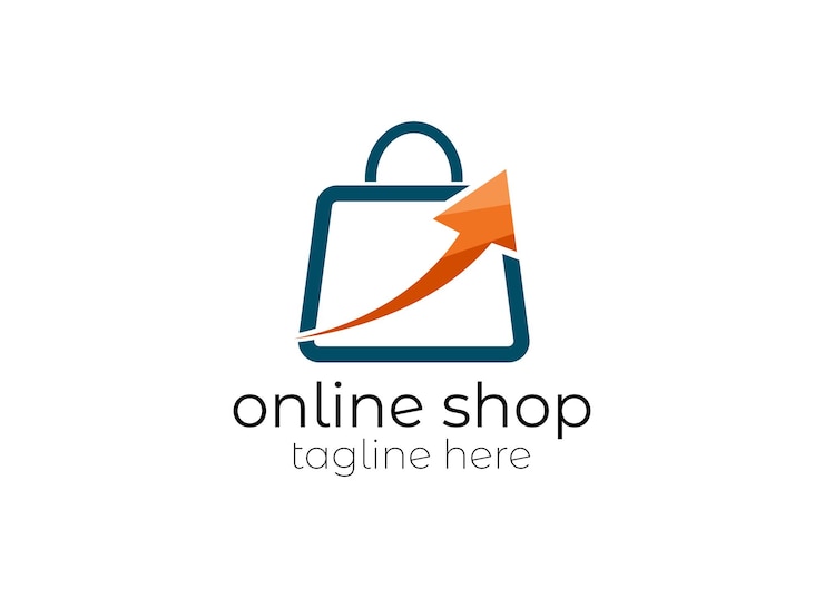 Vector plantilla de diseños de logotipo de tienda en línea. gráfico vectorial de ilustración de carrito de compras y combinación de bolsas de compras