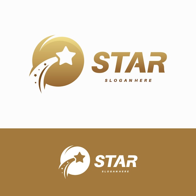 Plantilla de diseños de logotipos de estrellas doradas de lujo Diseños de logotipos de estrellas elegantes