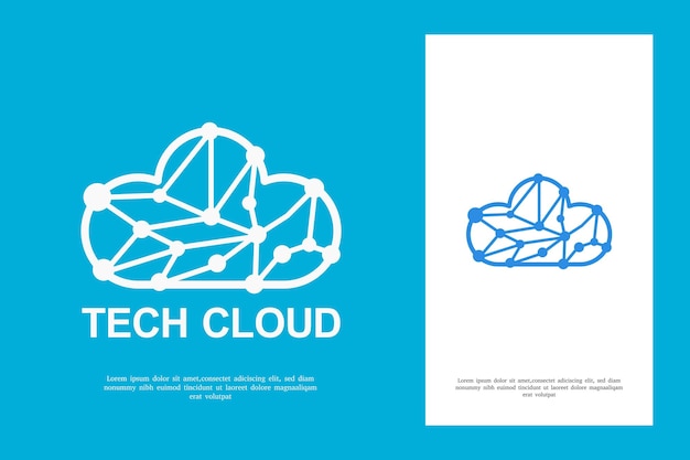 plantilla de diseños de logotipos en la nube concepto de diseños de logotipos tecnológicos