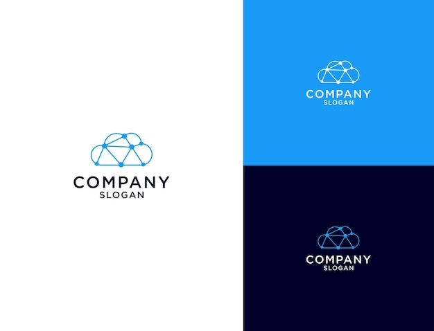 plantilla de diseños de logotipos en la nube concepto de diseños de logotipos tecnológicos