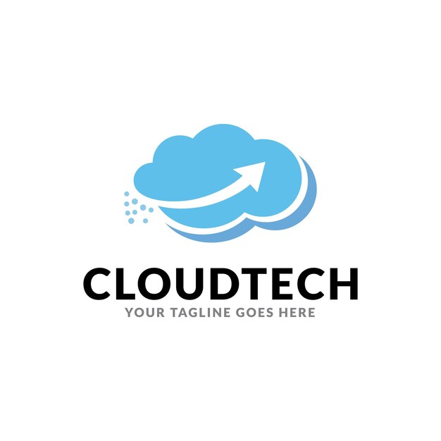 plantilla de diseños de logotipos en la nube, concepto de diseños de logotipos tecnológicos.