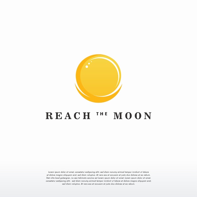 Plantilla de diseños de logotipos de reach the moon, símbolo de logotipos de moon