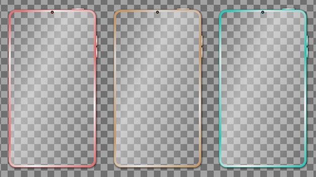 Plantilla de dispositivo de maqueta de pantalla de marco de teléfono inteligente para infografías o presentaciones Teléfonos realistas en 3D