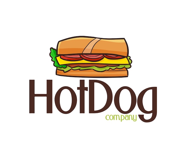 Plantilla divertida del logotipo de la empresa de hotdog