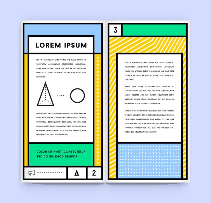Vector plantilla de documento geométrico en estilo retro