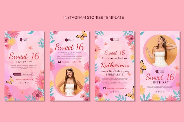 Plantilla de dulce 16 de acuarela