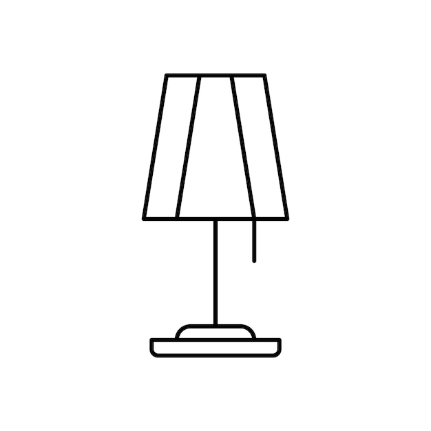 Plantilla e ilustración de diseño vectorial de la línea de la lámpara de mesa