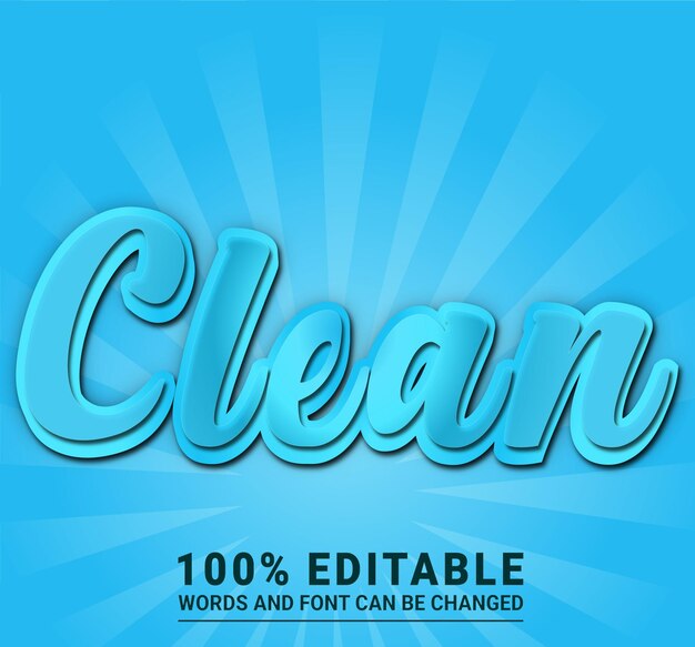 Plantilla editable de efecto de texto limpio con estilo abstracto