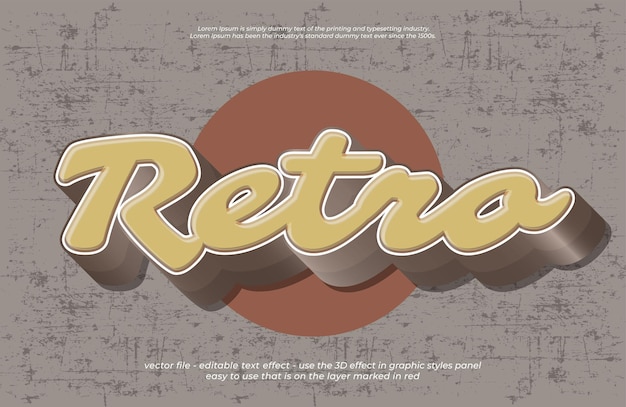 plantilla editable con efecto de texto retro con estilo 3D