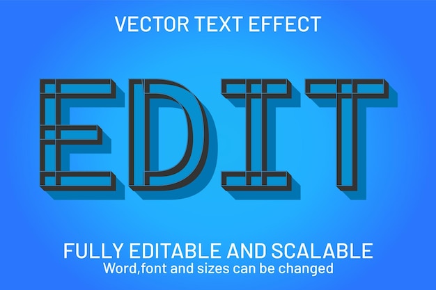 Plantilla editable de efecto de texto vectorial