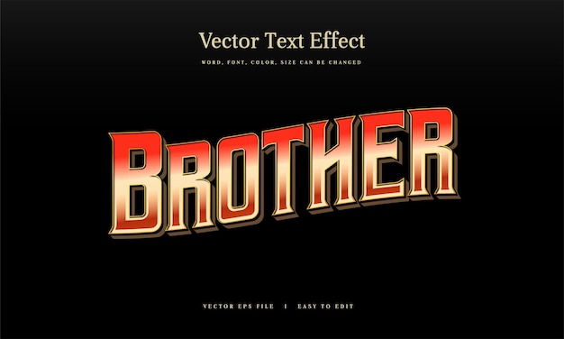 Plantilla editable de efecto de texto vintage Retro clásico de Brother
